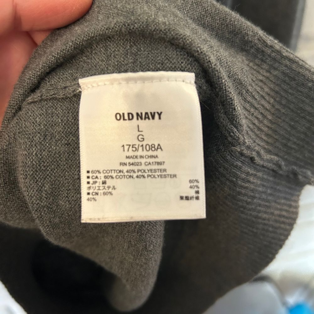 Old Navy Pullover V-neck Charcoal Gray Sweater - Picture 4 of 5